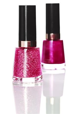 Bottles of pink nail polish