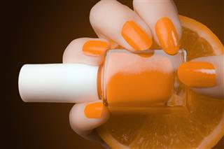 Orange nail polish