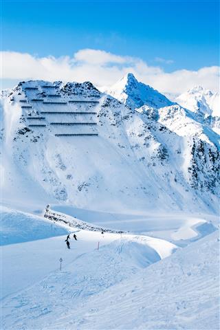 Avalanche Snow Bridges In The Alps