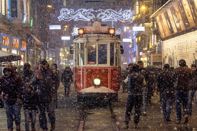 Snowstorm On Istiklal Street