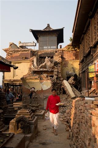 Damage Sustained At Swayambhunath Temple