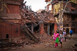 Earthquake Damage On The Streets