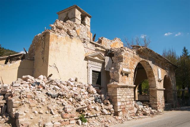 Church Destroyed By Earthquake
