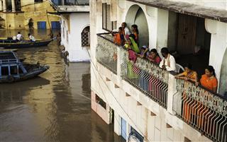 Ganges In Flood Varanasi India