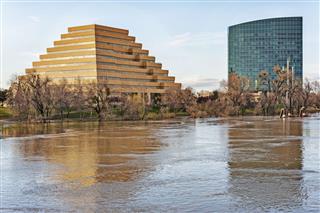 Sacramento River With Flooding Water
