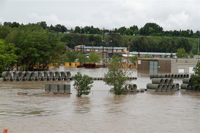 Flooded Cement Plant