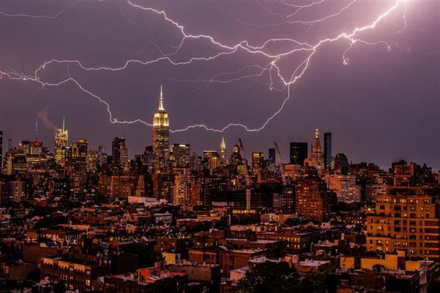 Lightning Over New York City