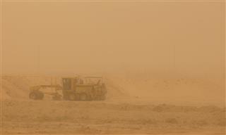 Sand Storm On Oil Field