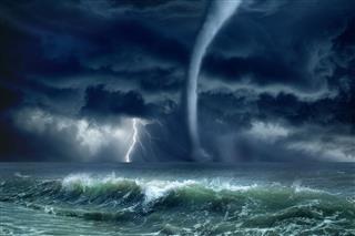 Tornado Lightning Sea