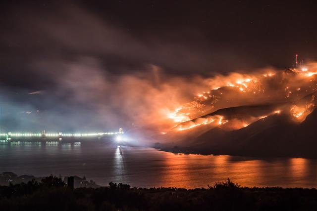 Wildfire At Grand Coulee Dam