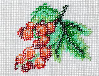 Bead Embroidery Of Red Currants