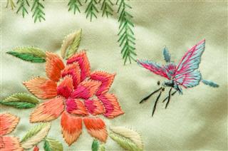 Silk Butterfly Embroidery