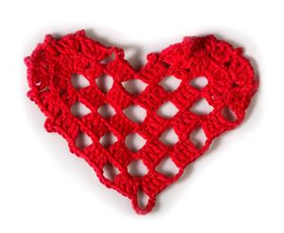 Crochet Knitted Red Heart