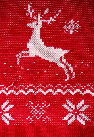 Red Knitted Embroidery Design