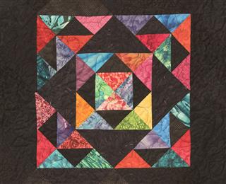 Homemade Quilt With Bright Colors