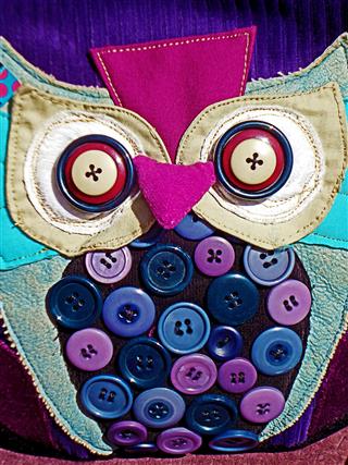 Bag Decorated With Colorful Buttons