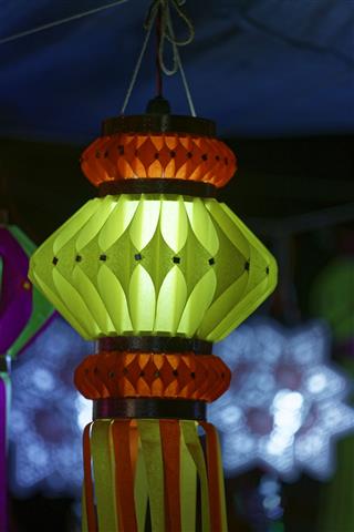 Traditional Lanterns On Street