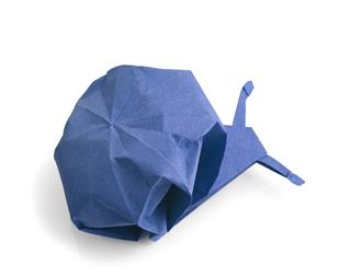 Traditional Origami Snail Blue