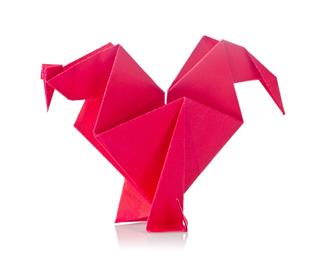 Red Cock Of Origami
