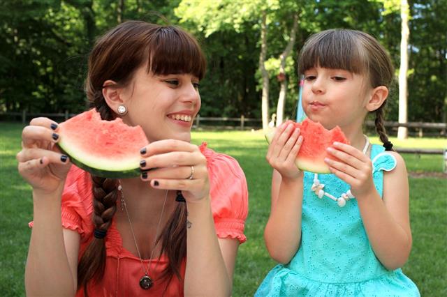 Enjoying Watermelon