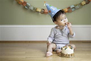 Baby Celebrating Birthday