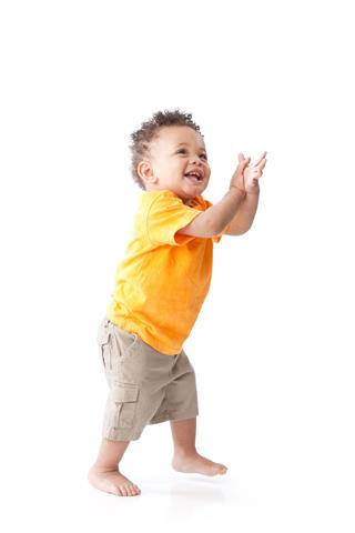 Boy Standing Clapping