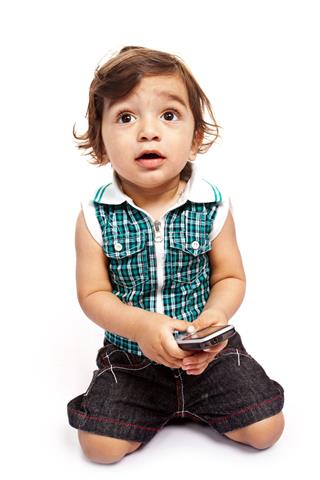 Little Boy With Cell Phone