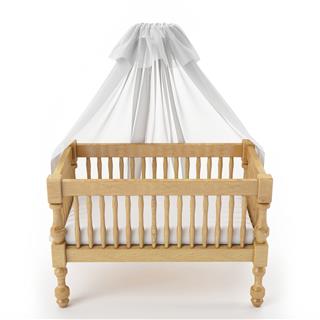 Wooden Baby Crib With Canopy
