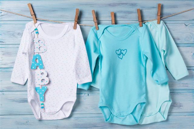 Baby Clothes On A Clothesline