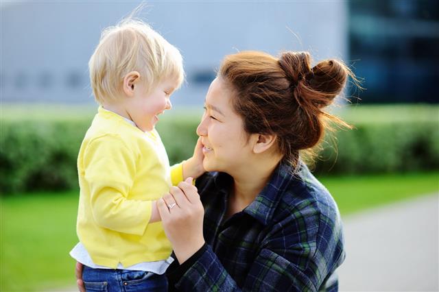 Asian Woman With Toddler Boy