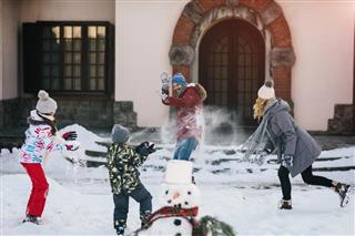 Family Snowball Fight