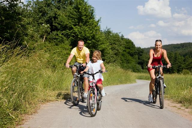 Family On Bikes