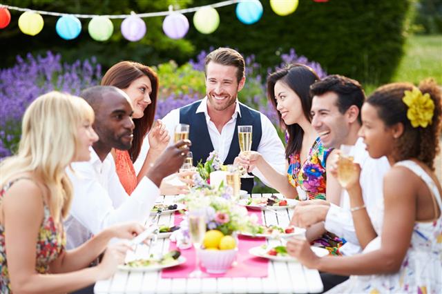 Group Of Friends Enjoying Dinner Party