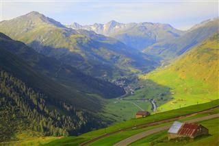 Furka Pass From Oberalp Pass Swiss Alps