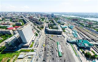 Aerial City View Urban Landscape