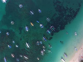 Aerial View Of The Colorful Typical Wooden Boats