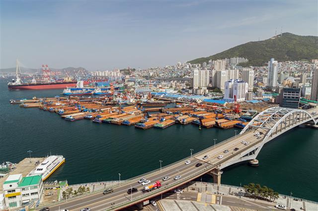 View Of Port And City Of Busan
