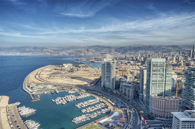 Aerial View Of Beirut Lebanon City Of Beirut