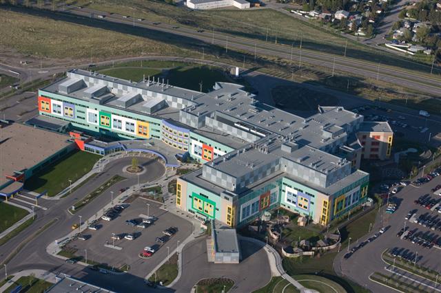 Modern Hospital Aerial View