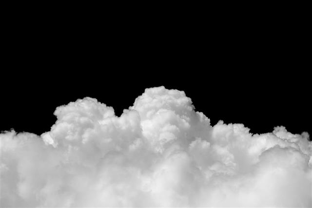 White Cloud On Black Background