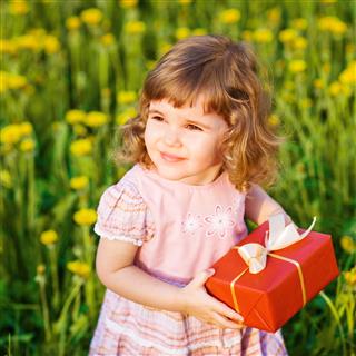 Little Girl With Present