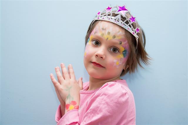 Beautiful Little Princess With Face Paint