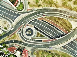 Aerial View Of Freeways In Mexico