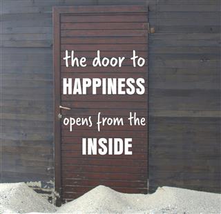 Door to happiness inspirational message