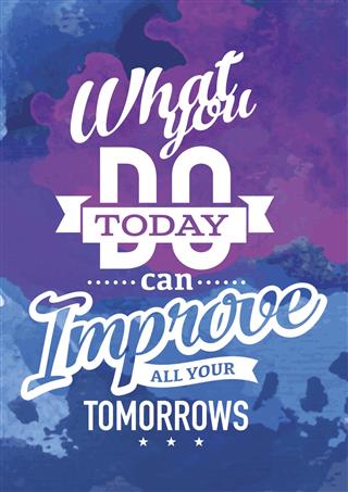 Purple blue poster with motivation quote