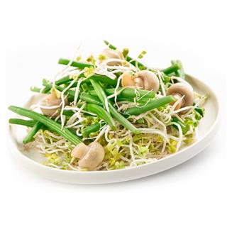 Salad With Radish Sprout And Mushrooms