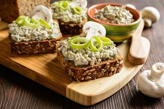 Mushroom Spread With Roquefort Cheese