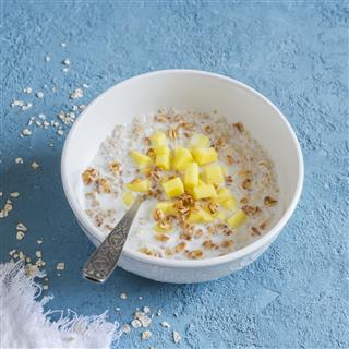 Porridge With Fruit Delicious Healthy Breakfast