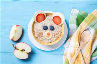 Funny Oat Porridge With Mouse Face