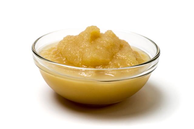 Apple Sauce In Glass Bowl